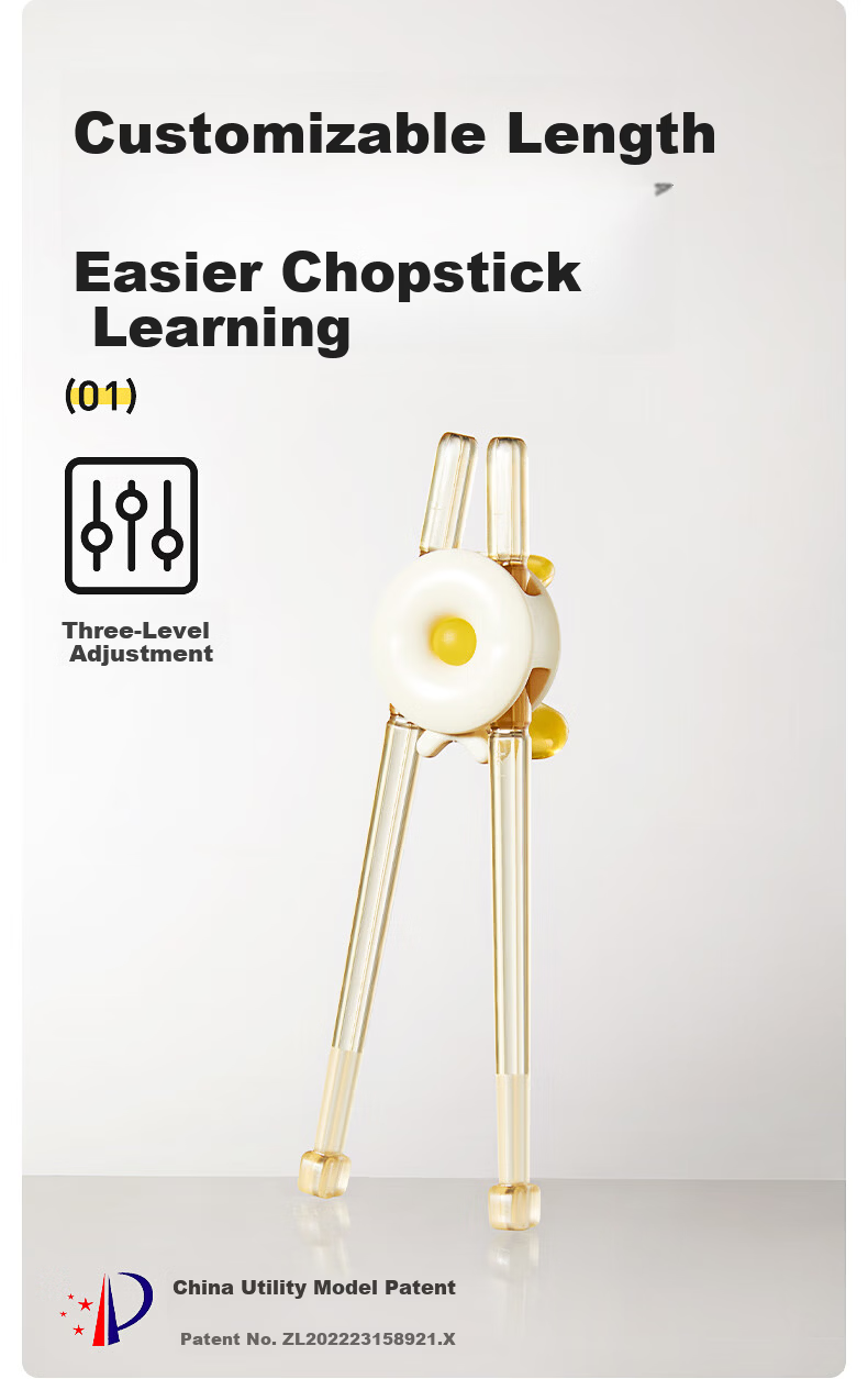 Huangchong Children's Chopsticks, Tiger Mouth Training Chopsticks for Ages 1-3 Baby Learning Chopsticks, Toddler Auxiliary Practice Dining Utensils 5