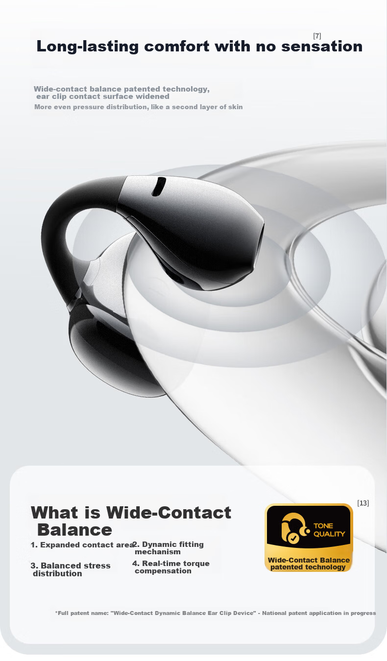 DOUBLE TUNE [Latest Model 2025] Pebble C1 DT Sports Gaming Ear Clip Wireless Bluetooth Headphones, Open-Ear Design Suitable for Apple And Huawei, Silk White 12