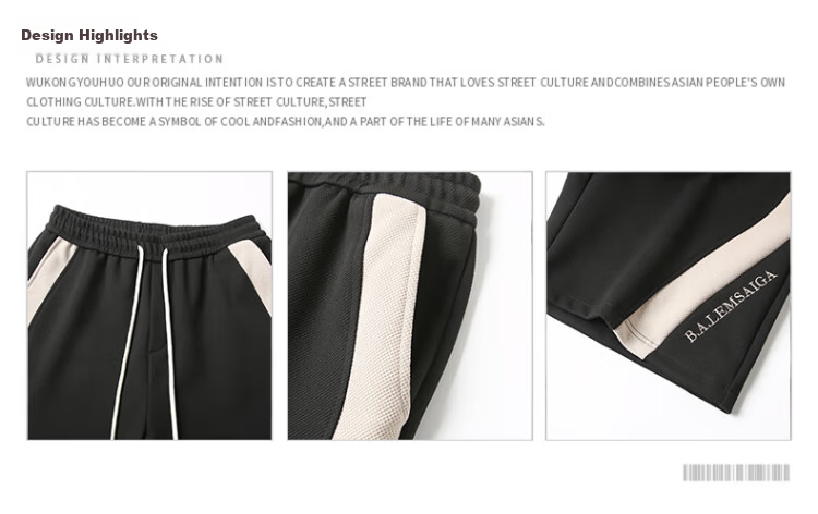 I'M DAVID Men's Shorts, Summer Loose-Fit Large Size Knee-Length Shorts, Elastic Beach Shorts, Casual Mid-Length Pants for Outdoor Wear, Black, 5XL 2