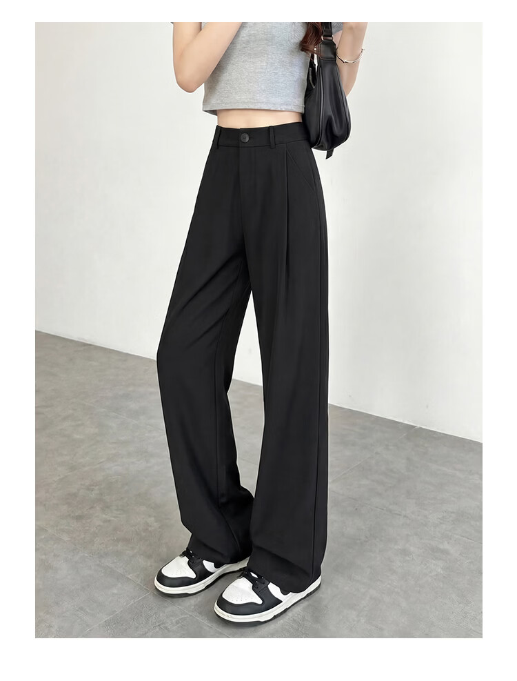 Free Style Wide-Leg Pants for Women Summer Thin Suit Pants 2026 New High Waist Slim Loose Draped Narrow Straight Casual Trousers 18