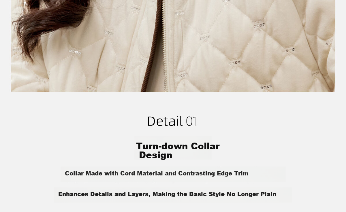 Pincai Women's Fashionable Versatile Corduroy Thickened Spliced Quilted Cotton Jacket with Lapel P144M1005 8