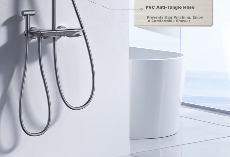 JOMOO Shower Set Gun Gray Piano Key Automatic Descaling Pure Copper Waterway Shower 36602-536/HBS-1 53