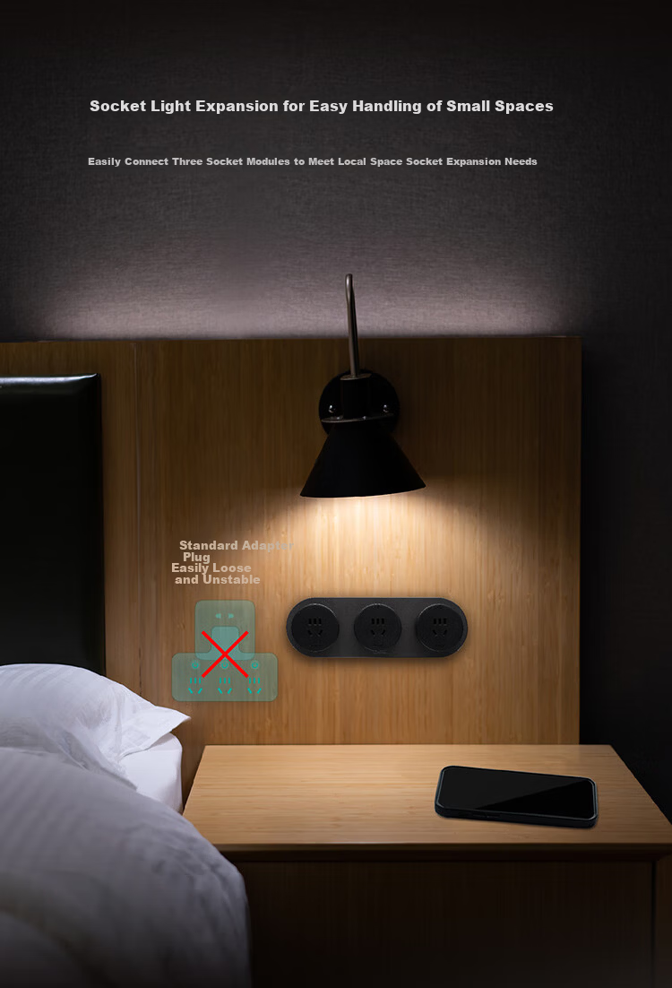 SIEMENS Rail Socket 24cm Mini Track Power Strip + 3 Five-Hole Modules (Requires Base Box Installation) Q10 Smoke Gray 8