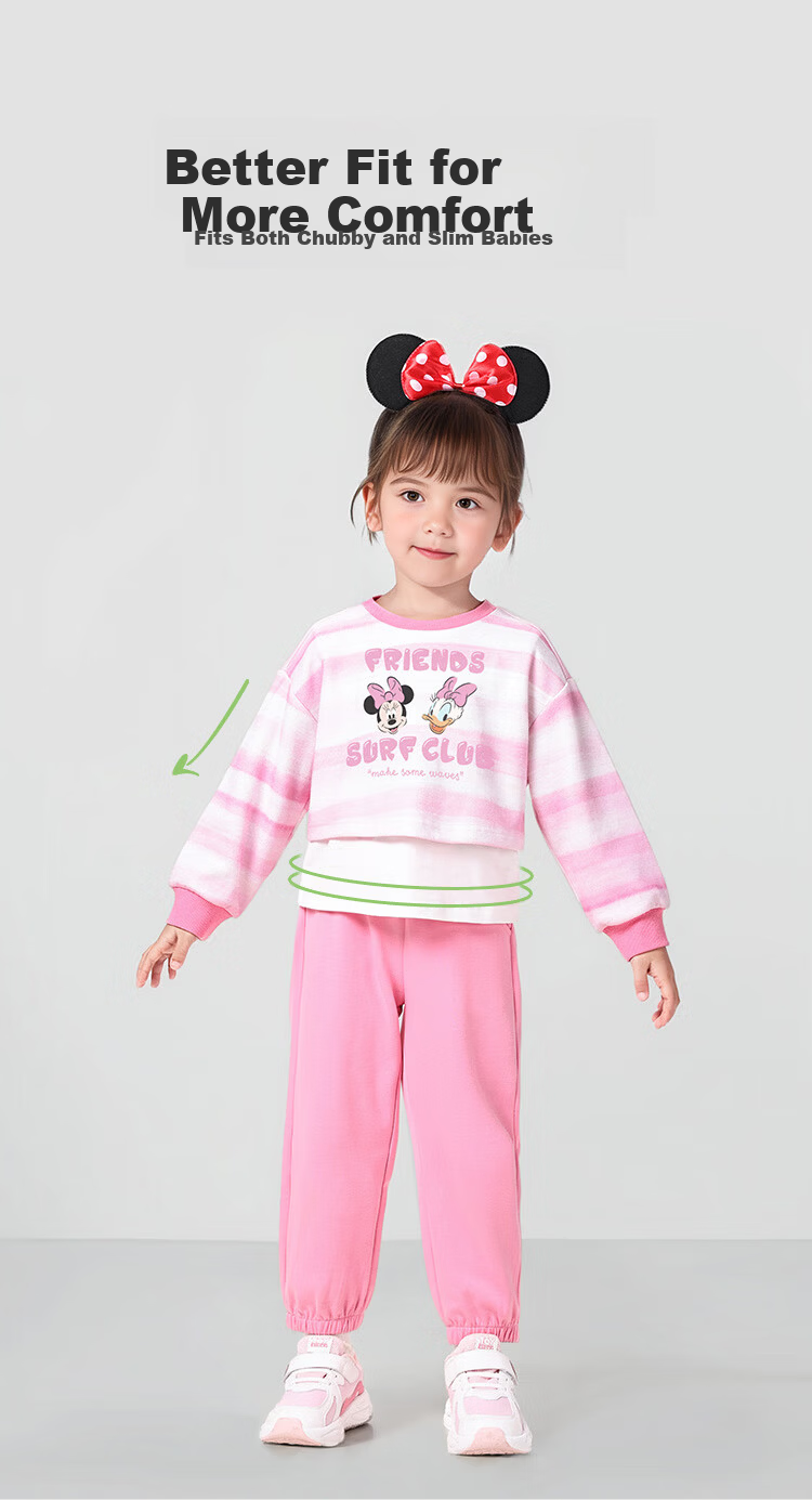 Disney Baby Girls' Two-Piece Set Sweatshirt and Sweatpants Casual Sportswear Spring Dreamy Purple 120cm 1