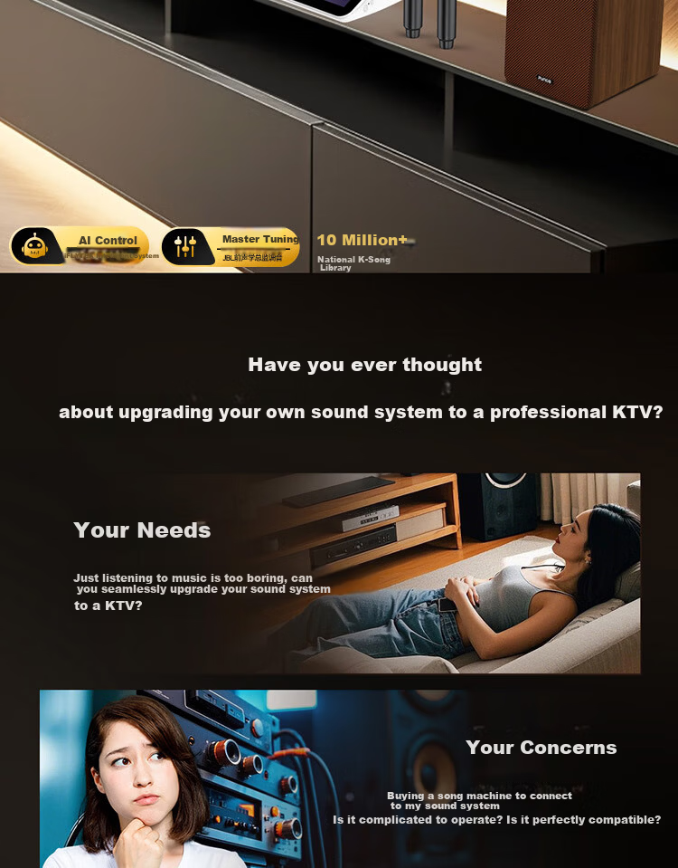 Punos/Bolangsha V8Pro All-in-One AI Voice Control HD Karaoke Machine with Custom Song Library for Quanmin K Ge, Touchscreen Mobile Song Selection, 21-inch, 10 Million Song Library 2
