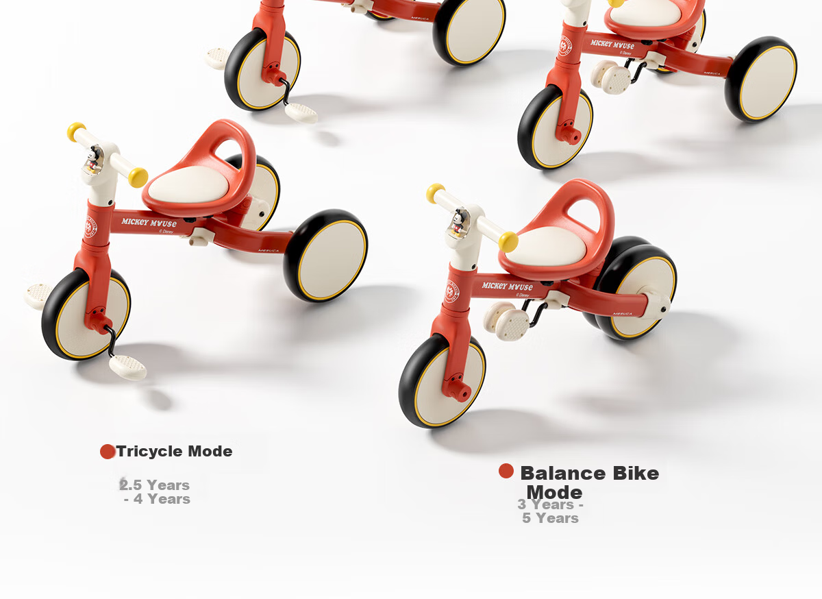 DISNEY Kids Tricycle Balance Bike 1-3-6 Years Toddler Pedal Bicycle Baby Birthday Gift Walker Push Bike 7