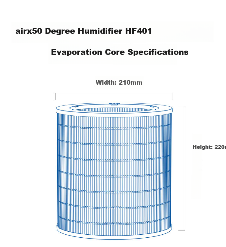Airx 50° Humidifier Filter Cartridge Evaporative Core No Mist High Humidity Filter HF401 Accessory Compatible with H8/H400/H4 Models 7