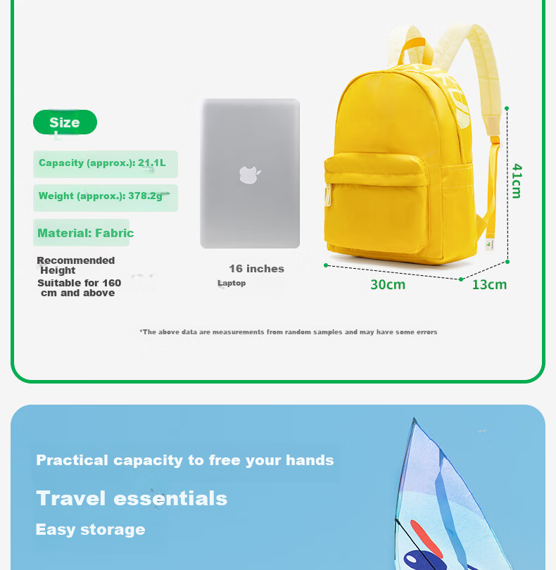 SHUKIKU Fruit and Vegetable Fashion Casual Travel Lightweight Backpack for University, High School, and Middle School Students Unisex Ultra-Light Carrot and Herbal M+ Size 8
