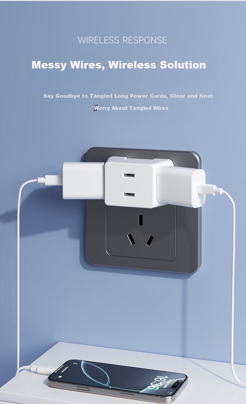 AUX Socket Converter Dormitory Plug Adapter Extension Socket Mini Power Strip Wireless One-to-Three Outlet 3