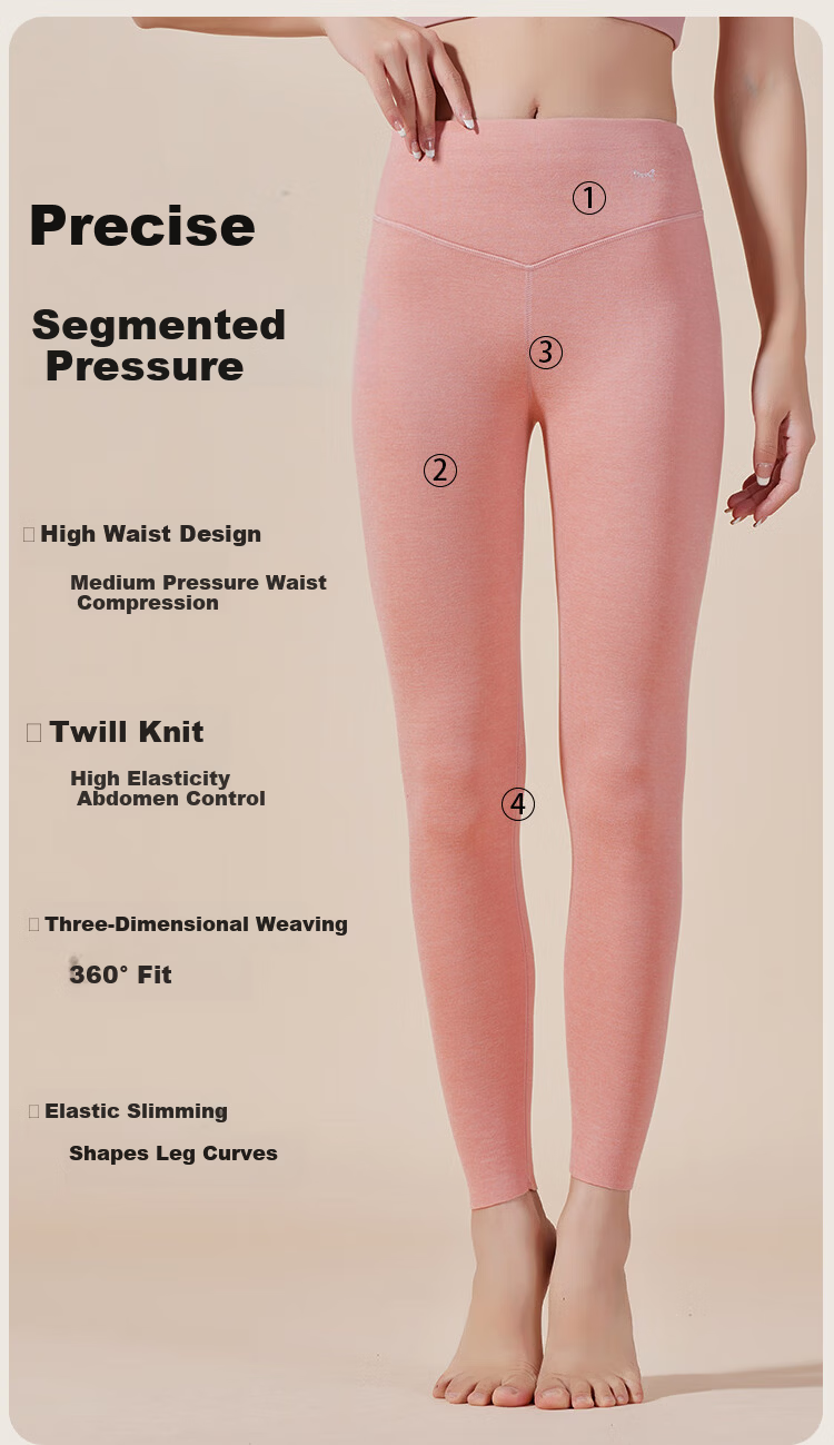 MiiOW New Wool And Silk Blend Thermal Underwear for Women, High-Waist Seamless Tummy Control Leggings, Black, XL 17