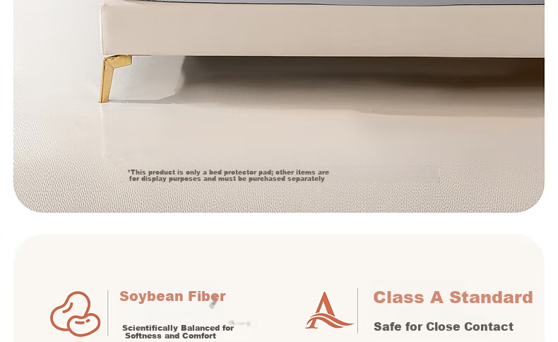 Belleace Mercury Home Textile A-Class Washable Soybean Filled Soft Antibacterial Brushed Fitted Mattress Protector Pad 3
