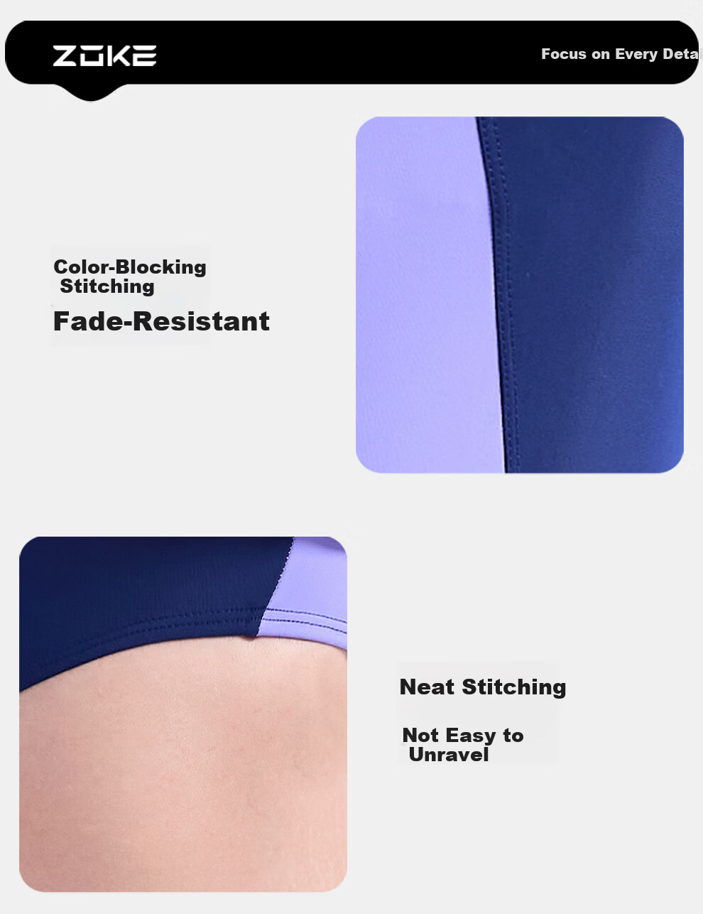 ZOKE Women's One-Piece Slimming Triangle Swimsuit Sports Water Play Simple Comfortable 125401107-1 Dark Blue/Roland Purple M 4