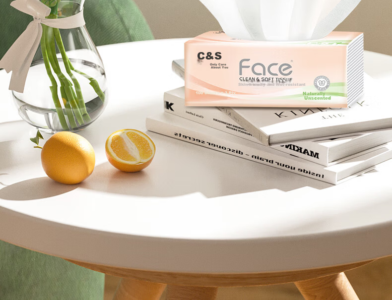 C&S Facial Tissues, Pink Face, 3-Ply, 100 Sheets, 8 Packs, PR250-48R/PR296 Single Pack 9