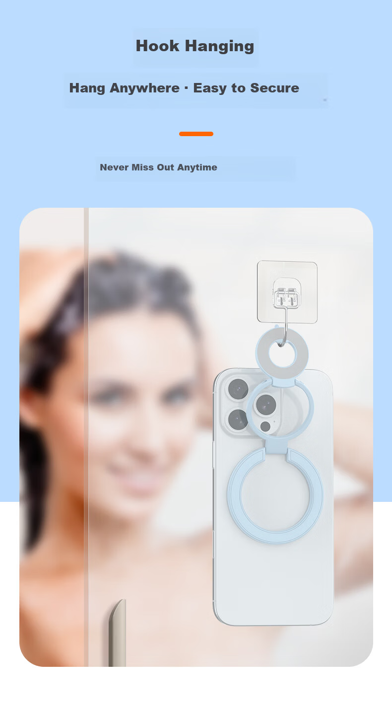 JOWOYE Magnetic Ring Holder Stand for iPhone Magsafe 360° Rotatable Portable Foldable Ultra-thin Magnetic Stand Compatible with iPhone 16 Pro Huawei Xiaomi Android 10