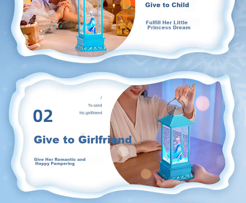 Disney Frozen Elsa Princess Music Box Crystal Ball Wind Lamp Birthday Gift for 10-Year-Old Girls 8