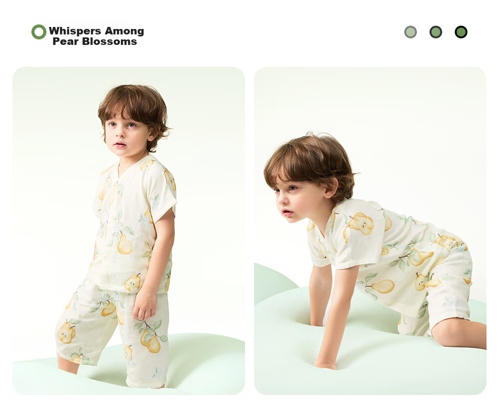 Beitaisi Children's Pajamas, Girls And Boys Summer Thin Breathable Home Wear Set, Baby Parent-Child Sleepwear Short Sleeve 18