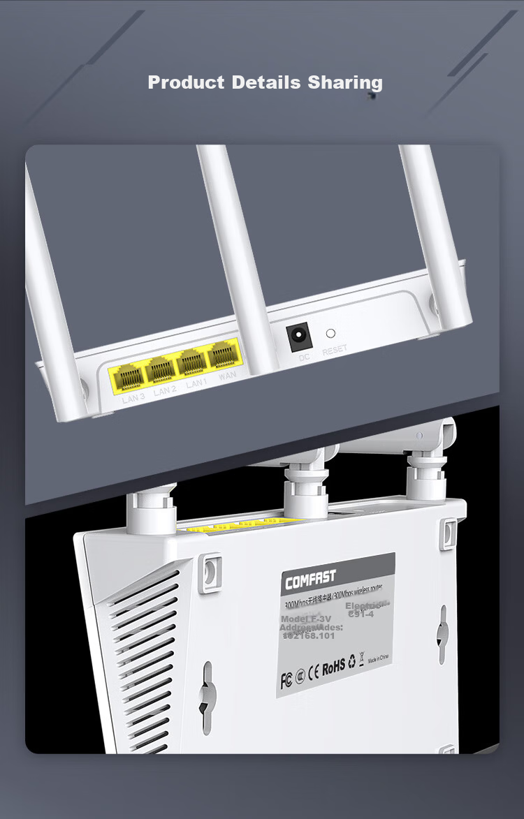 COMFAST AX3000 Dual-Band WiFi 6 Wireless Router for Home Use, Hisilicon Dual-Core Chip High-Speed 5G Network Mesh Networking Wall-Penetrating King WR631AX V2 10