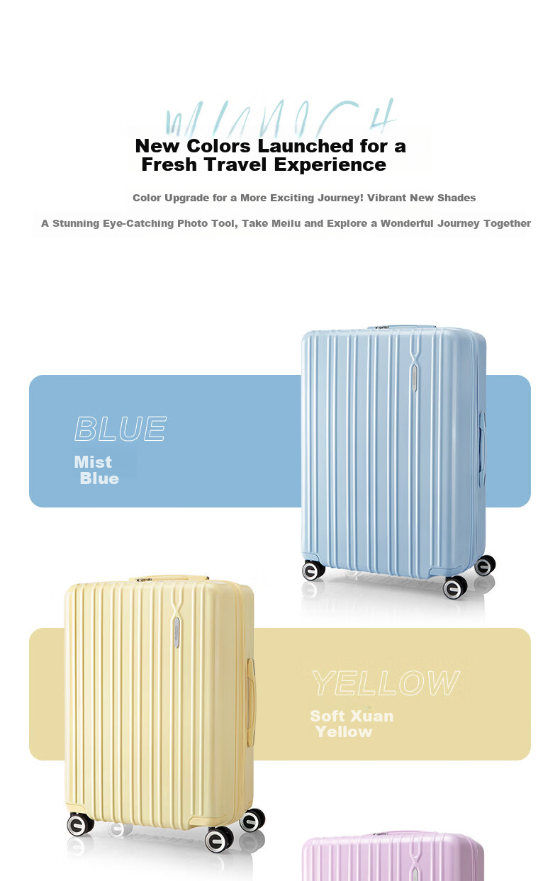 Mei Travel 24-inch Expandable Luggage Suitcase with Trolley, Student Password Lock, Hu Xianxu Style 79B Lilac Pink 6