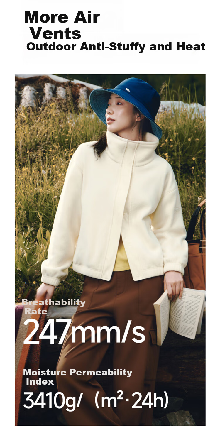 Beneunder Women's Autumn Winter Fleece Jacket 2025 New Polar Fleece Stand Collar Jacket with Fleece Lining 8