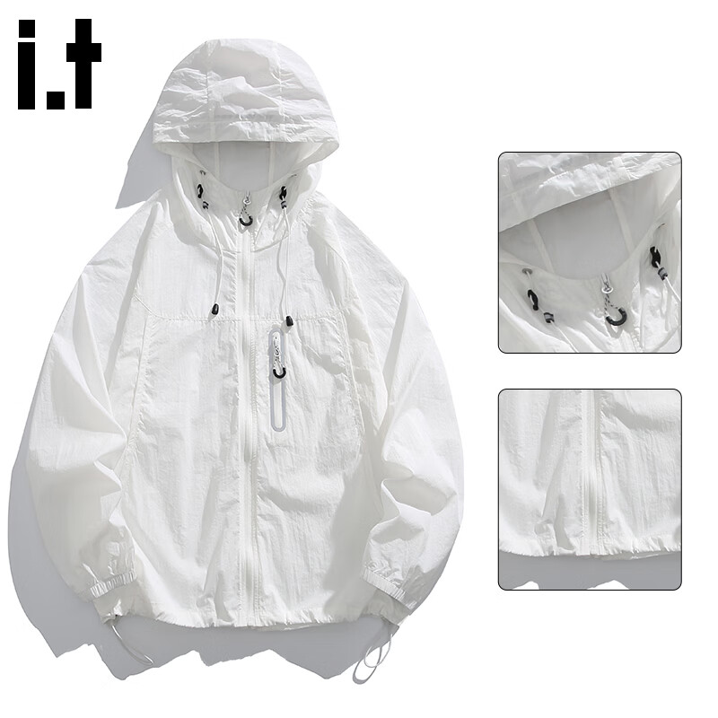 :CHOCOOLATE IT Unisex Couple Summer New Ice Silk Quick-Dry UV Protection Skin Jacket White S