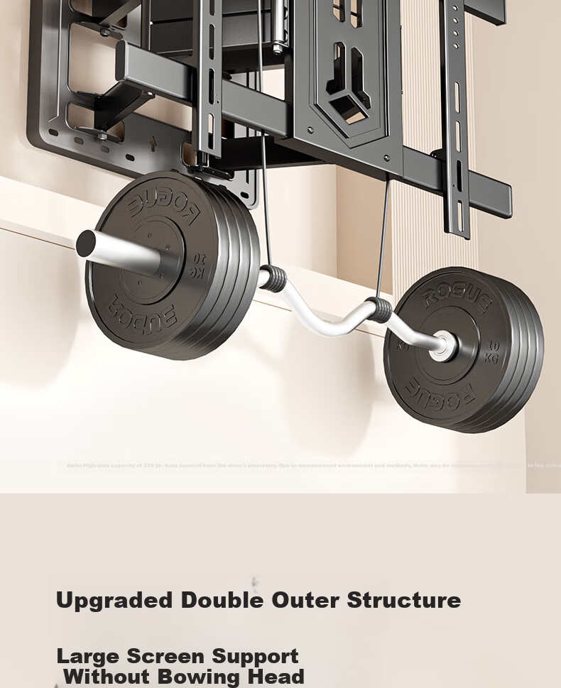 Enlip Ultra-Thin Embedded Split Heavy-Duty Telescopic TV Wall Mount Bracket 75-100 Inch Compatible with Xiaomi Hisense TCL Skyworth 90/100 Inch No Obstruction to Sockets and Speakers 7