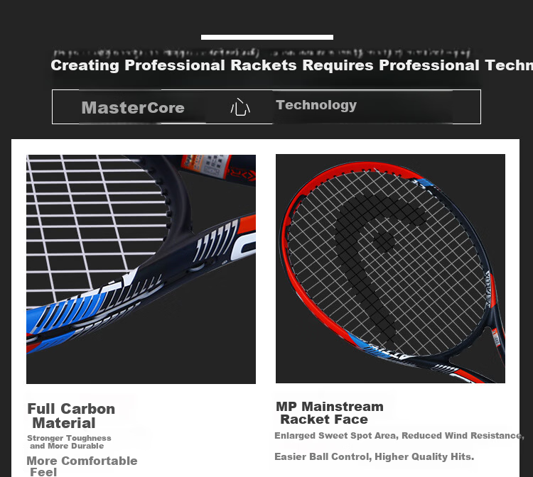 HEAD COMP Full Carbon Advanced Beginner Professional Tennis Racket for Men and Women Students Gray Green with Ball Trainer and Grip Tape 5