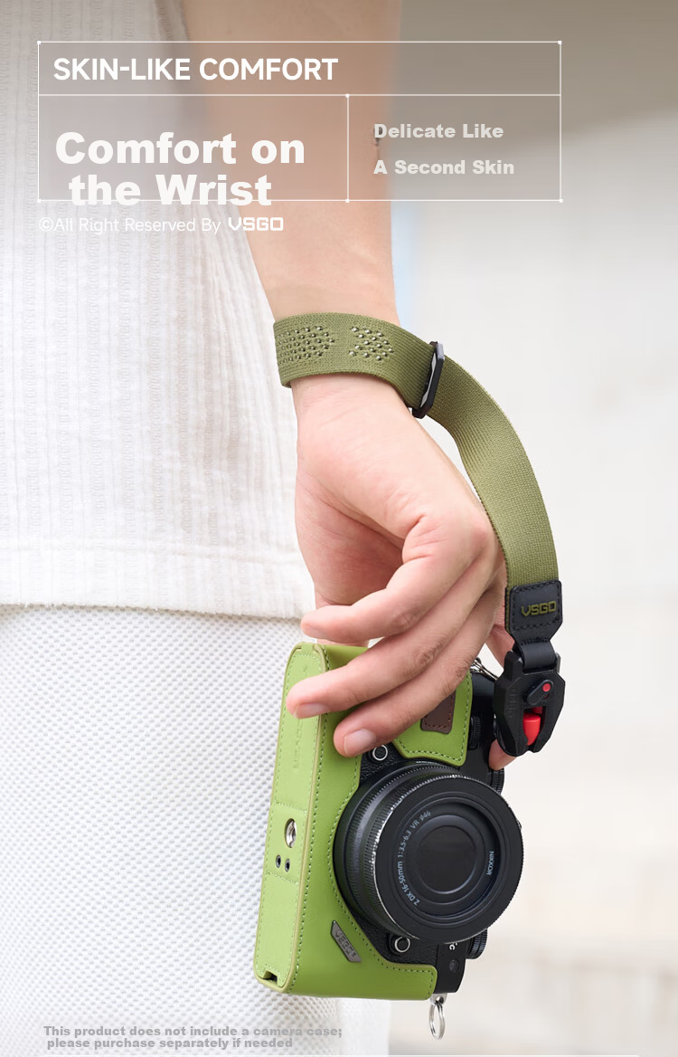 VSGO Black Hawk CASUAL Lightweight Photography Wrist Strap Camera Wristband Quick Release Lanyard Gray Mist Orange 2