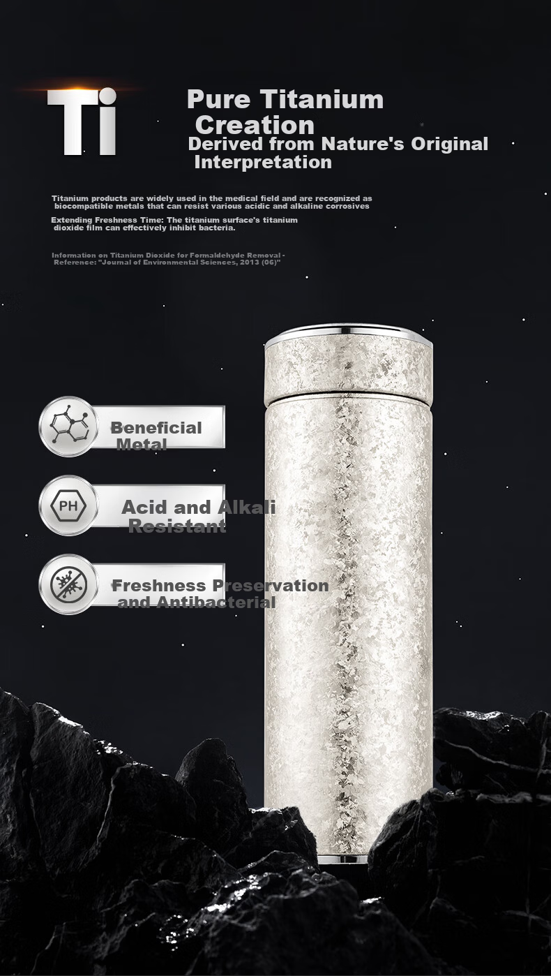 IMOGY Pure Titanium Insulated Double-Layer Tea Separation Cup High-Value Business Portable Car Water Bottle 2