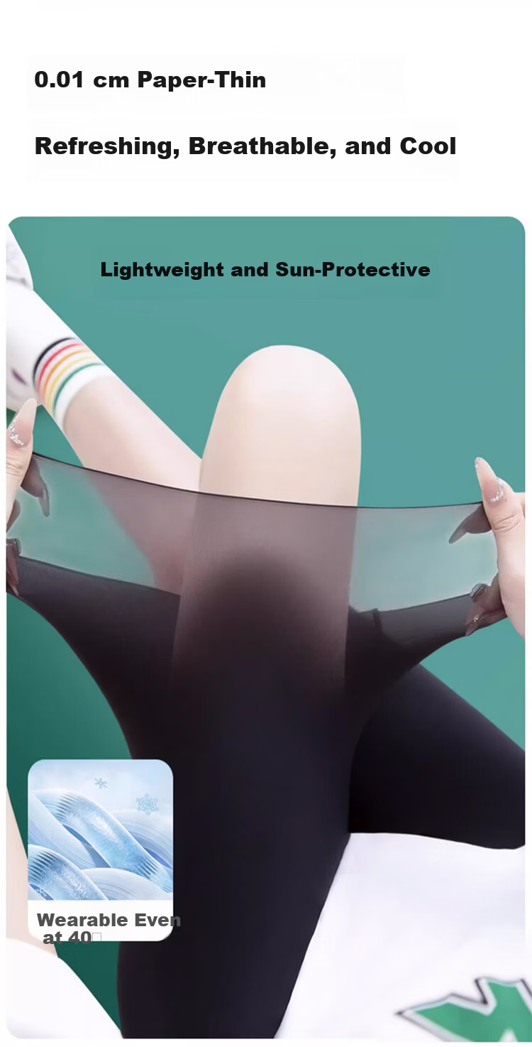 LangSha Ultra-Thin Summer Leggings for Women, Ice Silk Breathable Sun Protection, Super Stretchy Plus Size Mid-Length Maternity Shark Pants 3