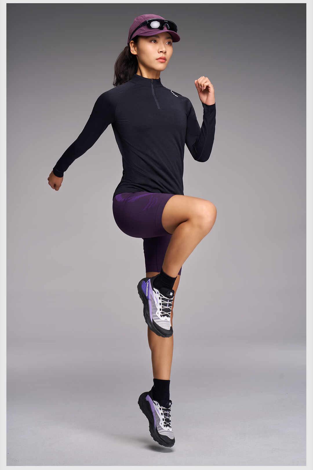 UTO Half-Zip Sports Quick-Dry Long Sleeve T-Shirt for Men and Women Outdoor Running Hiking Top Classic Black (Women's) M 27