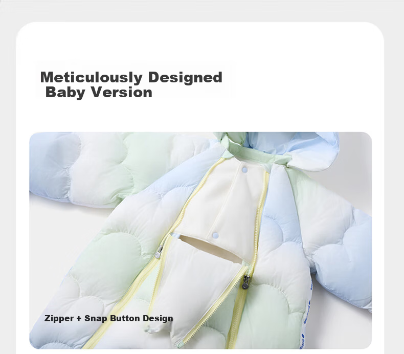 Babycare Kids Down Jacket Autumn Winter White Duck Down Warm Children's Lightweight Outerwear Baby Romper Mint Sky 80 19