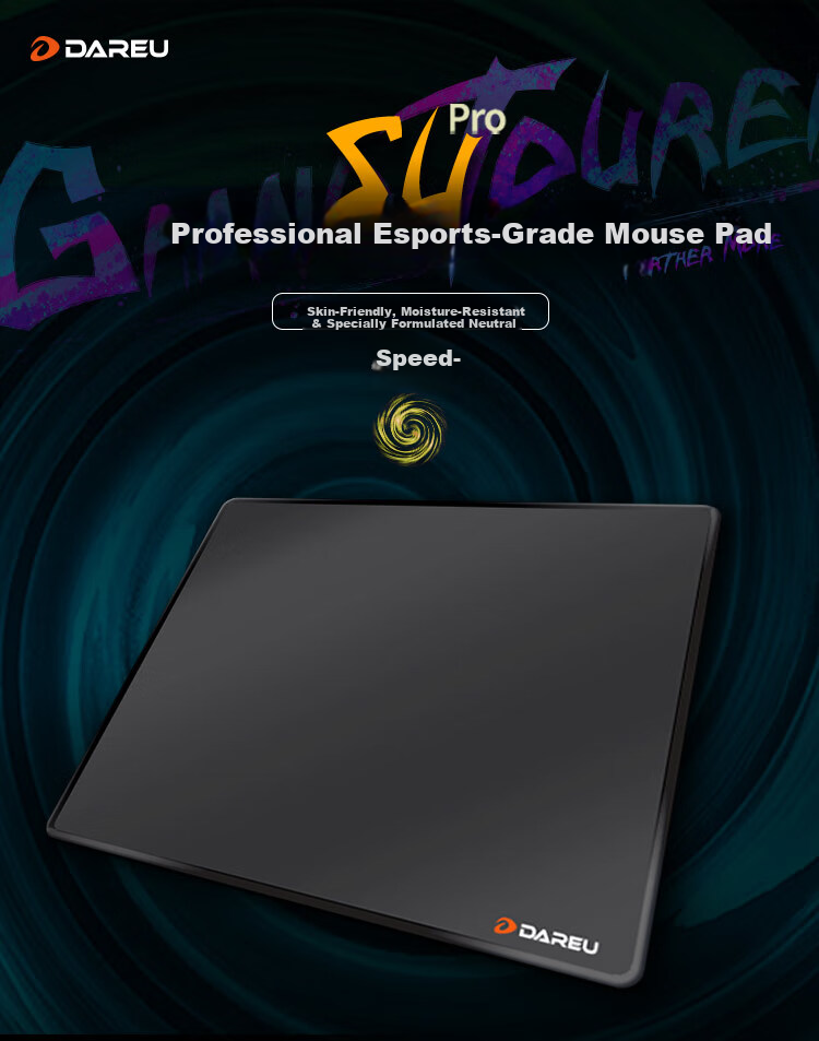 Dareu Su Pro Gaming Mouse Pad FPS Competitive Smooth Neutral Large Desk Mat Valorant CSGO 490x420x4mm Polyurethane Base Black 2