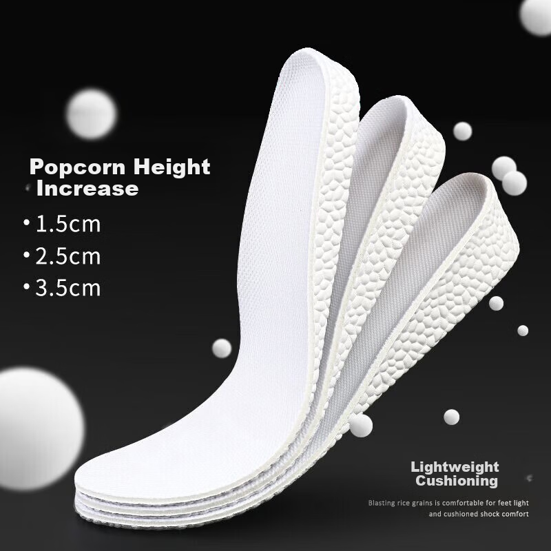 Maigao Le Boost Height Increase Insoles Unisex Summer Sports Breathable Sweat-Absorbing Soft Invisible Thickened Elastic 1.5CM 35-36