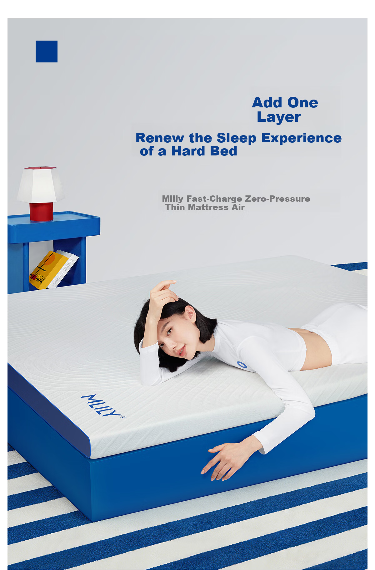 MLILY Fast Charging Air Memory Foam Student Dorm Mattress Thin Tatami Bed Pad 1.5x1.9m for Rental and Home Use 2