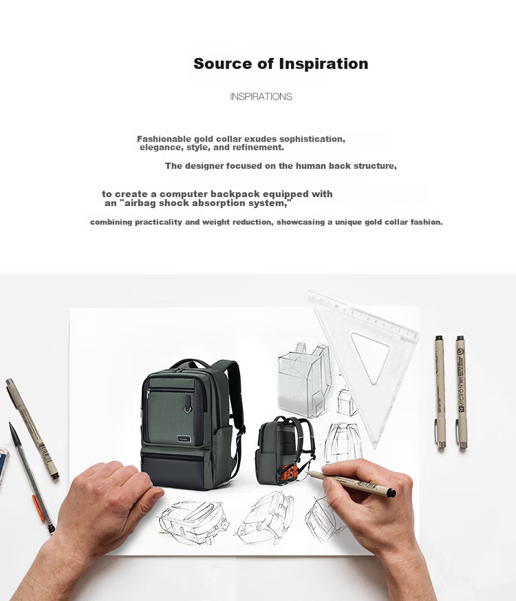 KALA·Y Qilin Business Laptop Backpack Large CN5228 27L Piano Black 3