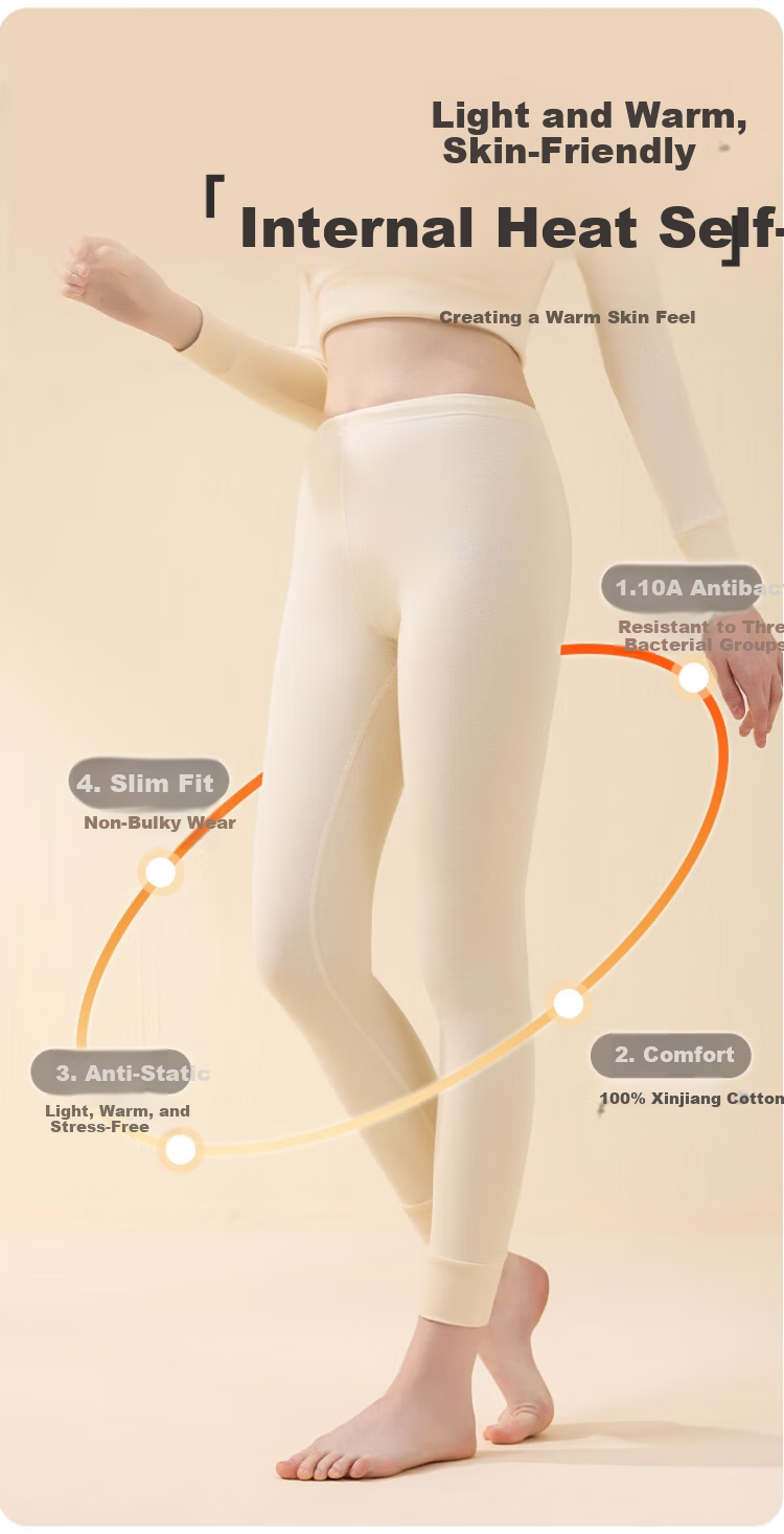 LangSha Women's 2-Pack Pure Cotton Autumn Thermal Pants 10A Antibacterial Thin Warm Underwear Plus Size 2026 New Arrival 7