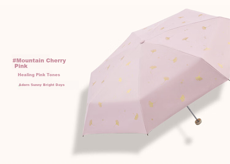 Paradise Umbrella UV Protection Folding Black Coating Sun and Rain Umbrella Printed Shade Sweet White 5