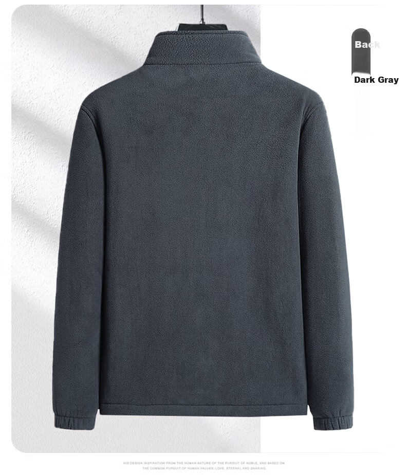 ROMON Men's Spring Autumn Business Warm Fleece Casual Polar Fleece Jacket BB9 Dark Blue 5XL 8