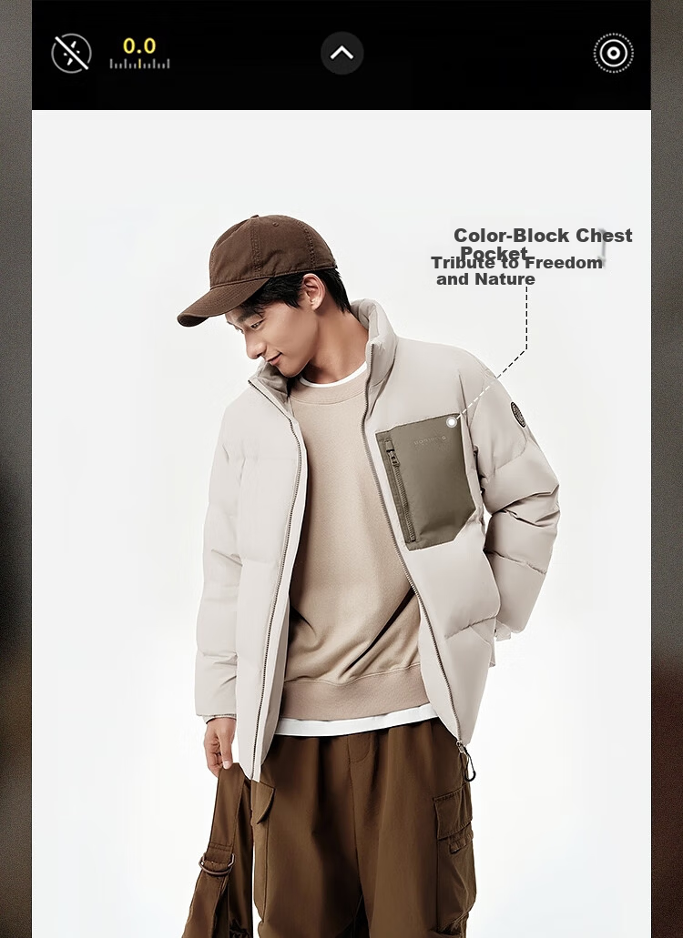 BOSIDENG Men's Off-Season 90% Down Thickened Stand Collar Loose Short Casual Warm Jacket Winter 4