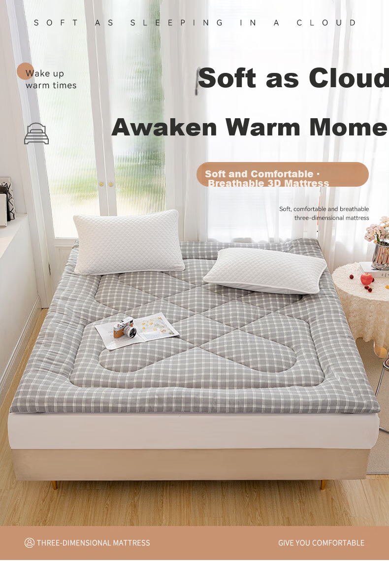 Grace Class A Antibacterial Soybean Mattress, Home All-Season Non-Slip Foldable, Misty Blue, 1.8*2 Meter Bed 1