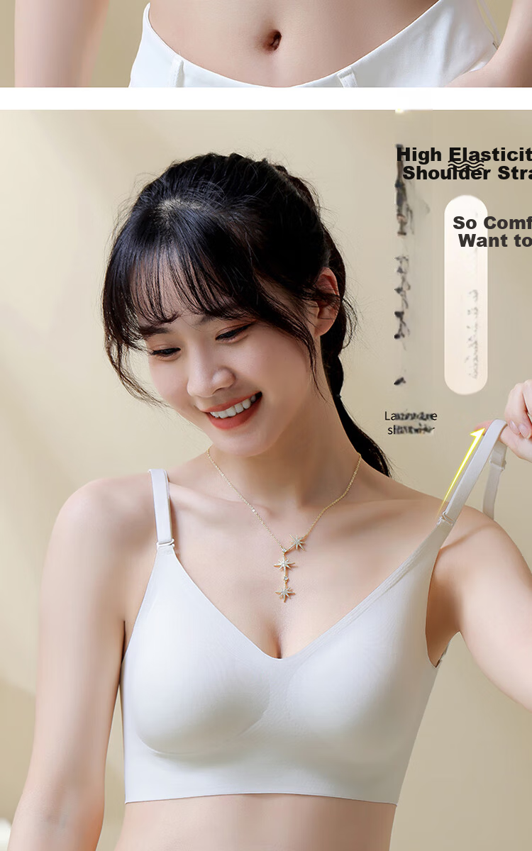 MiiOW Summer Lightweight Foundation Liquid Bra Women's Backless Wireless Bra Small Chest Enhancing Anti-Sagging Bra 10