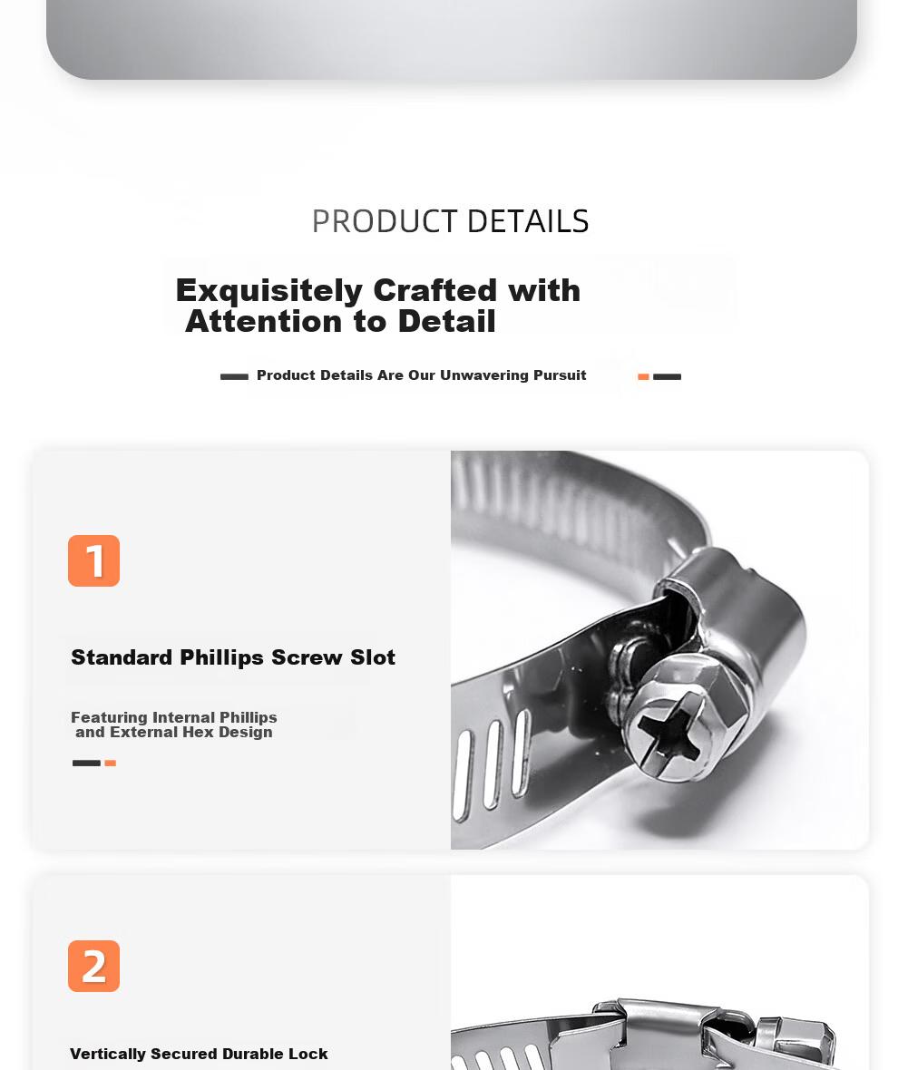 COMPCCTV 304 Stainless Steel Clamp Ring for Surveillance Horizontal Rod Bracket Cement Pole Utility Pole Waterproof Box Steel Band Thickened Hose Clamp 6