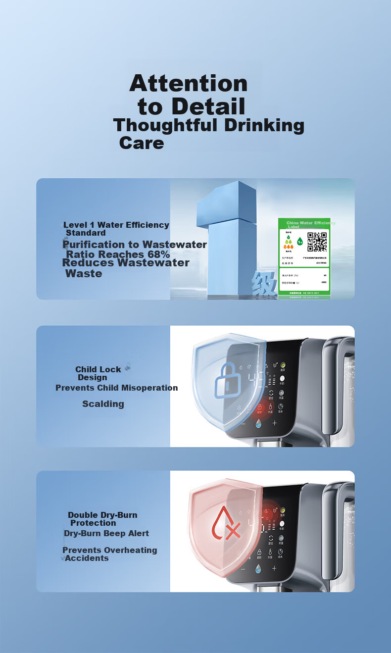 Vanward Desktop Water Purifier Galaxy Hot and Cold Direct Drinking Machine Installation-Free Water Filter Rich Strontium Mineralized Cooling and Rapid Heating Water Purifier A1-ETR100 12