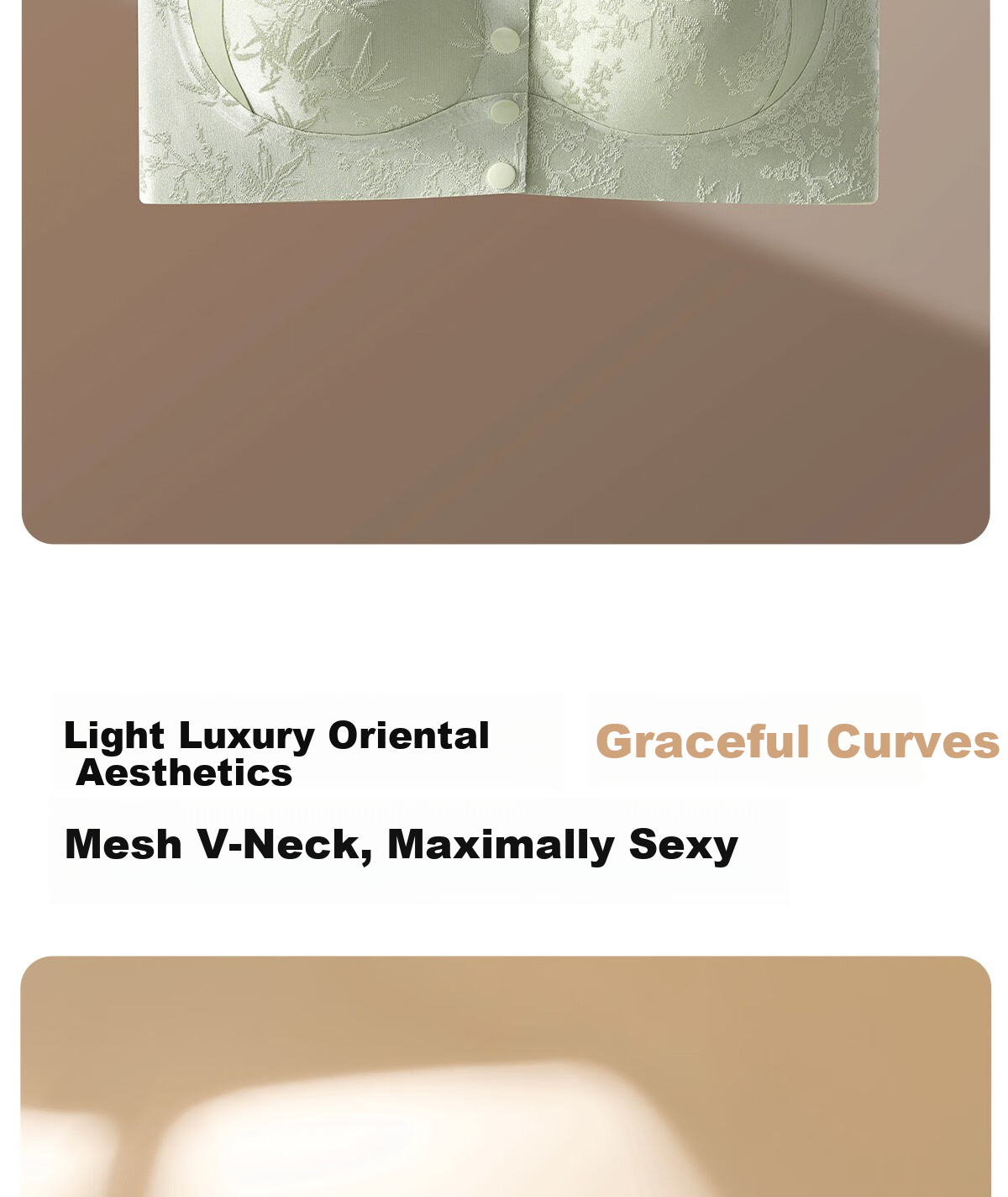 GRACEWELL Women's Embossed New Chinese Style Jacquard Mom Bra Wireless Front Closure Skin L 11