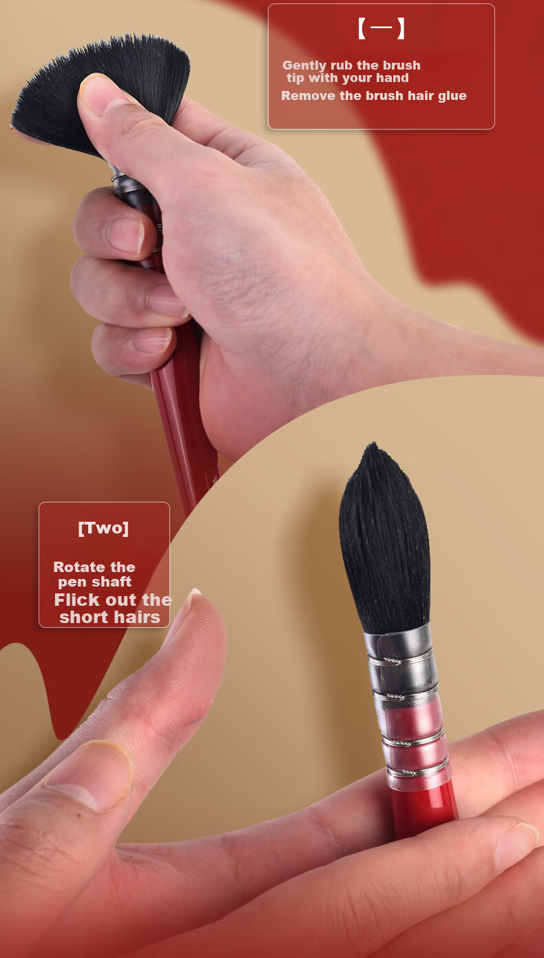 Meibang Qifu No.5 Watercolor Brush Professional Watercolor Mop Brush Red Fat Round Head Animal Hair Brush Chinese Painting Watercolor Brush [Red Fat] 5