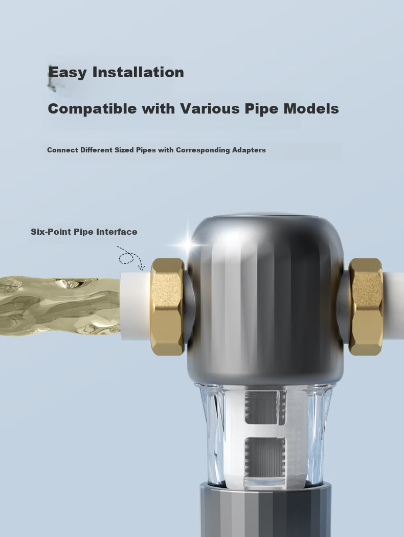 XiaoZhi Pre-Filter 6.7T/H Backwash 40 Micron High-Flow Whole House Water Filter QJ01 15