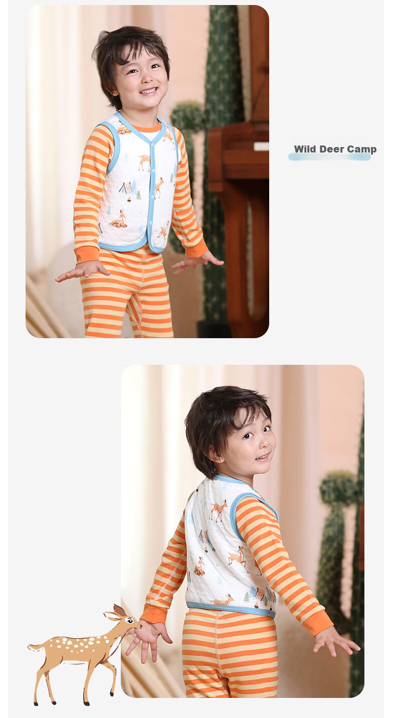 Ibaby Baby Vest Autumn Winter Children's Sleeveless Base Layer Vest Baby Small Vest Snow Town Penguin 90 15