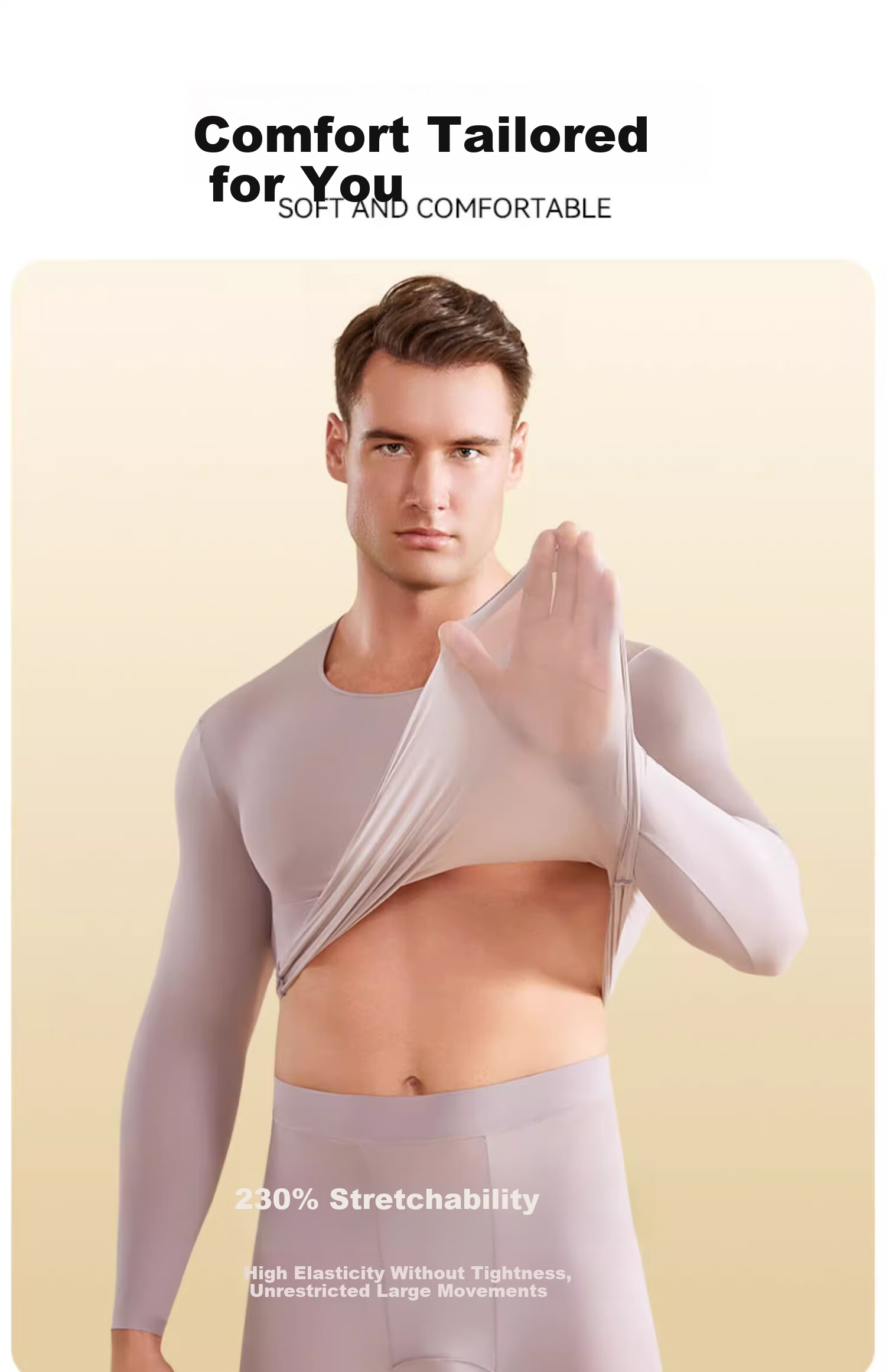 BOPRUIEY Men's Thermal Ultra-Thin Base Layer Hyaluronic Acid Underwear 2025 New Autumn Winter Set Thermal Shirt and Pants 17