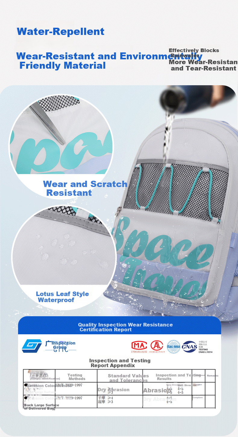 DR·KONG Middle School Student Backpack Girls Spine Protection Lightweight Boys Trendy Large Capacity High School Student Shoulder Bag 5