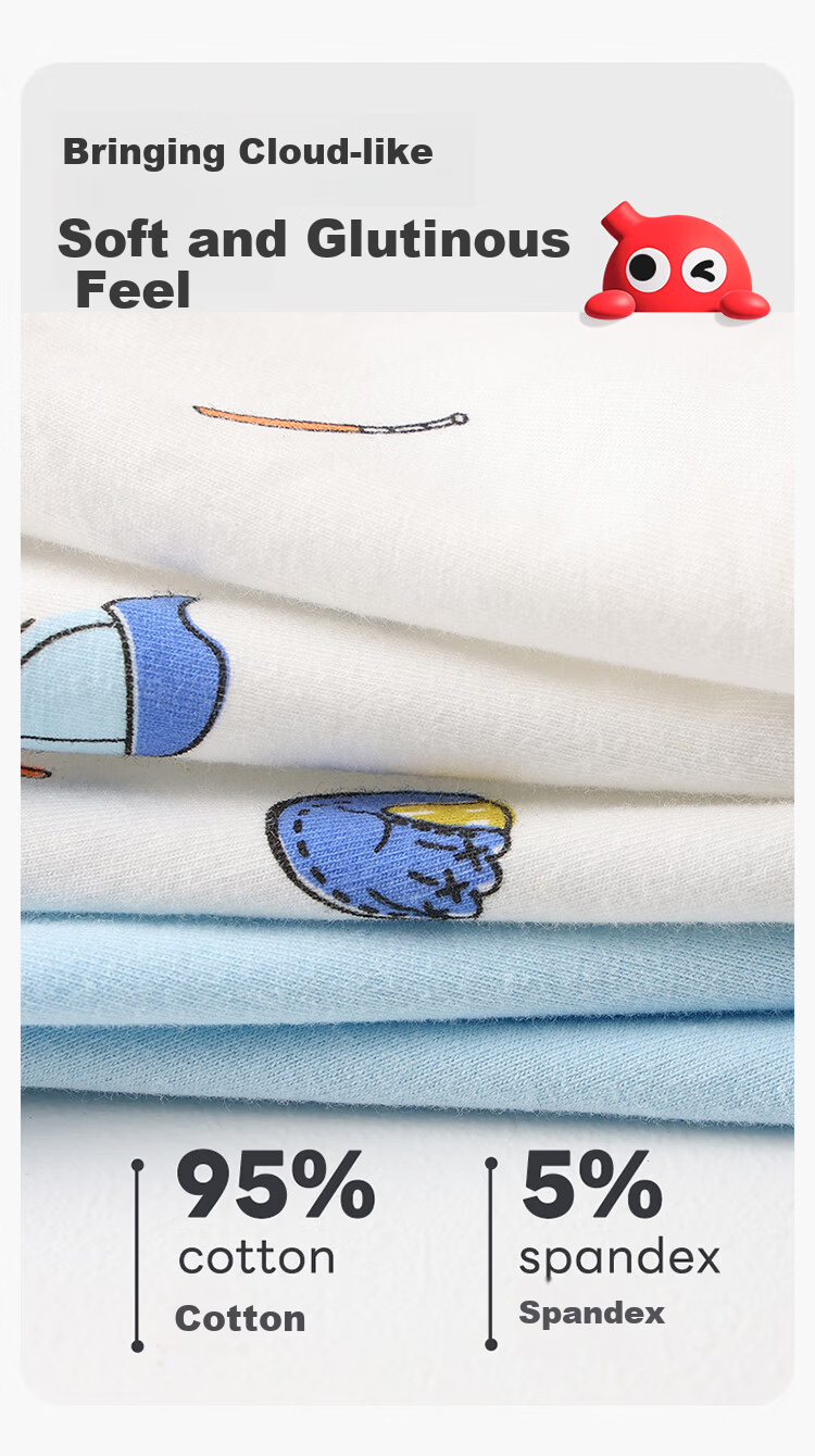 Hodo Boys' Cotton Breathable Antibacterial Boxer Briefs for Kids, 4-Pack 3